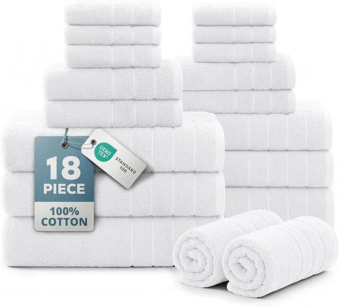 Reliable CASA PLATINO Cotton Bath Towel Set 18 Pc Genuine