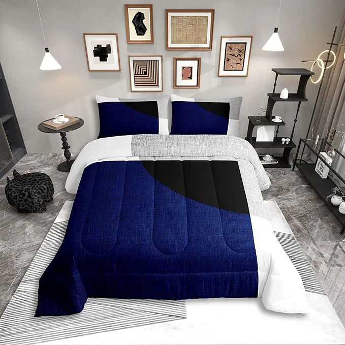Versatile Erosebridal Watercolor Striped Comforter Set Twin Size Modern Graffiti Geometric Abstract Bedding for Adults Teens Bohemian Simple Patchwork Quilt Stripes Bold Lines Duvet Insert Reliable