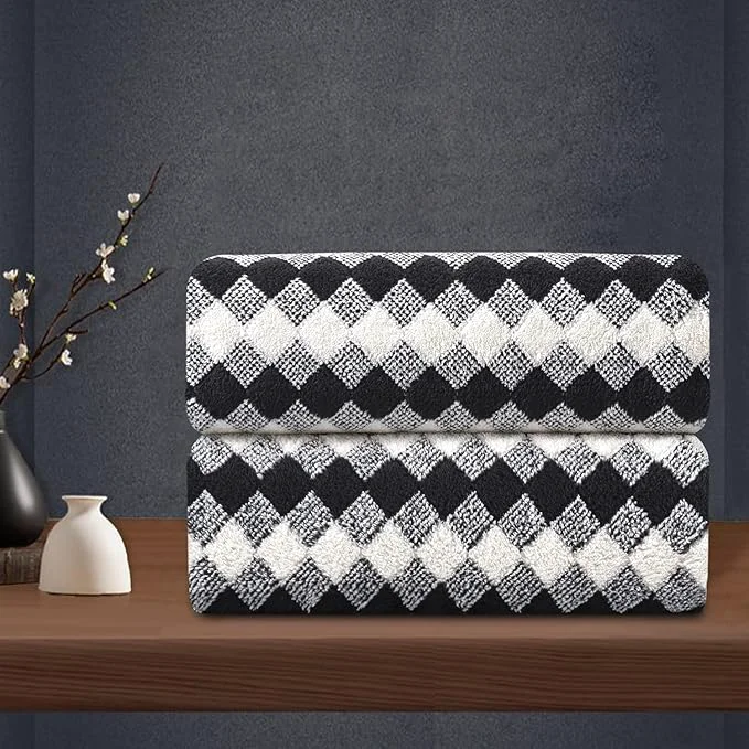 Natural 2 Hand Towel Set 16 x31 Black White Towel Set Safe