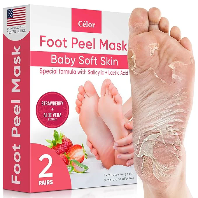 Original Design Foot Peel Mask - Foot Mask for Baby Soft Skin - Remove Dead Skin Cracked Feet High-End