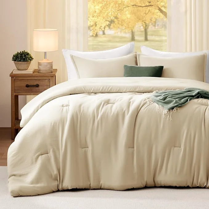 Eco-Friendly Full Size Comforter Set Linen 3PCS Soft Lightweight Breathable Bedding Comforter for All Season Full Size 82 39 39 ×86 39 39 Comforter amp 2 Pillowcases Dependable