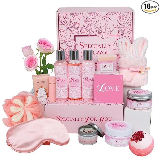 Reliable Mother's Day Gifts Set 16Pcs Rose Spa Bath Body Care Set Minimalist