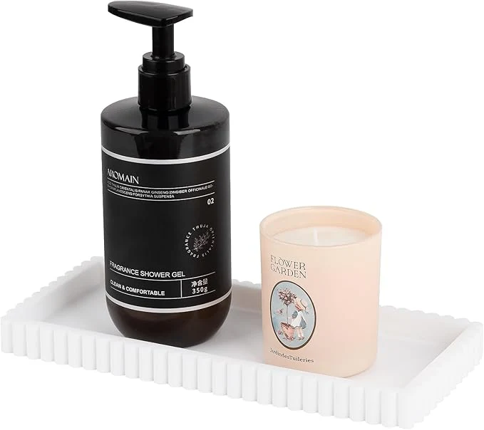 Genuine Silicone Bathroom Tray Small Vanity Organizer Rectangle Sink Caddy Sponge Relaxed