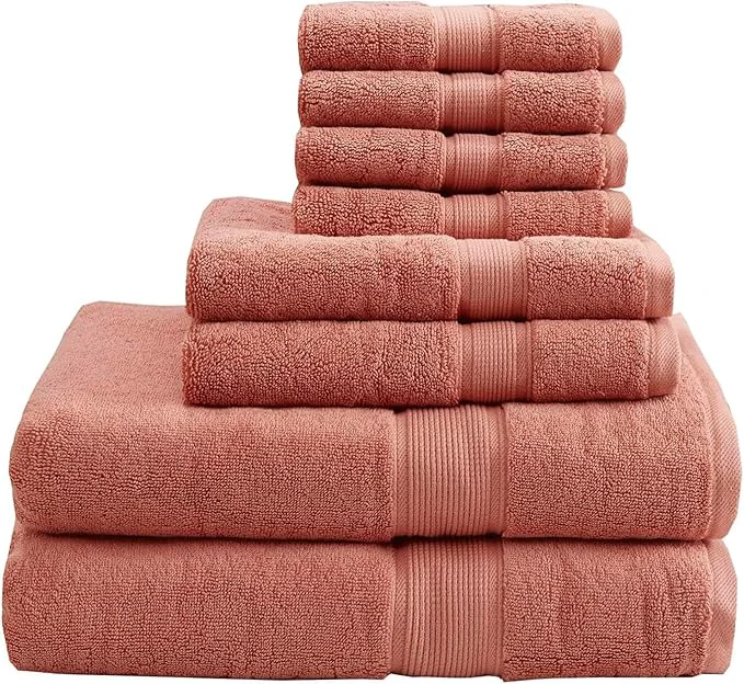 High-Performance Madison Park 800GSM Bathroom Towel Set of 8 Cotton Bath Towel Set Reliable