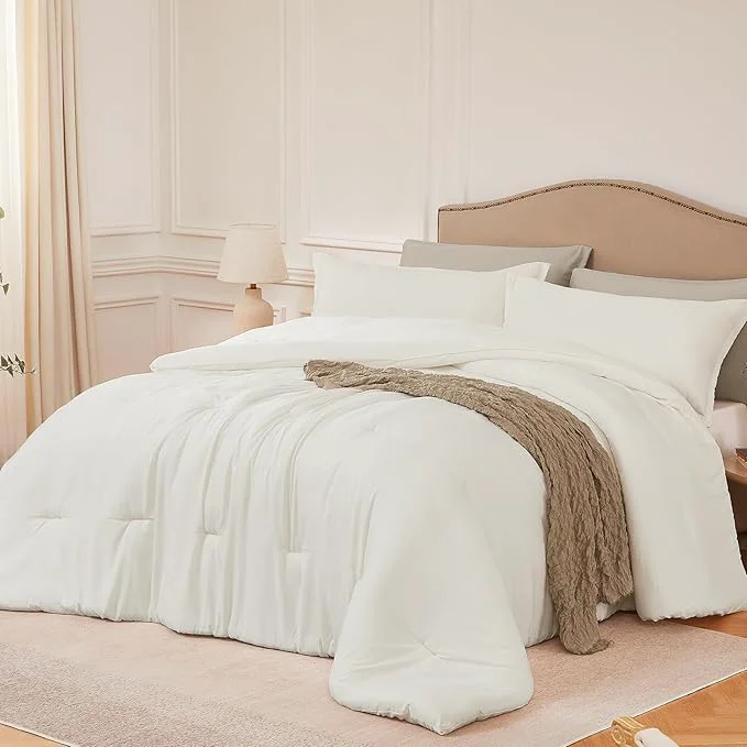 Quality Twin Comforter Set Beige 2PCS Soft Lightweight Breathable Bedding Comforter Sets for All Season Twin Size 68 39 39 ×90 39 39 Comforter amp 1 Pillowcase Original