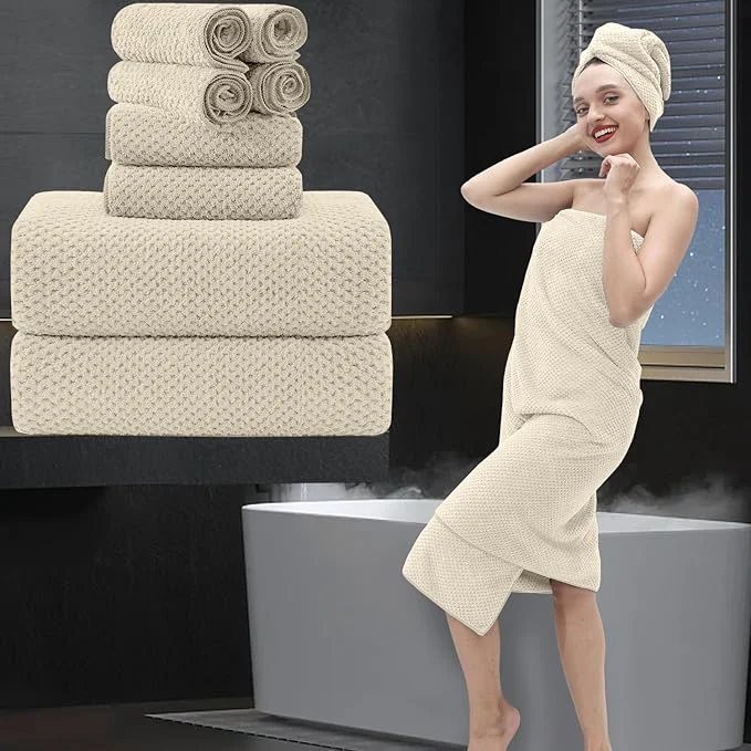 Enhanced 8 Piece Bathroom Towel Set 2 Oversized Bath Towels 2 Hand Towels 4 Environmentally Friendly