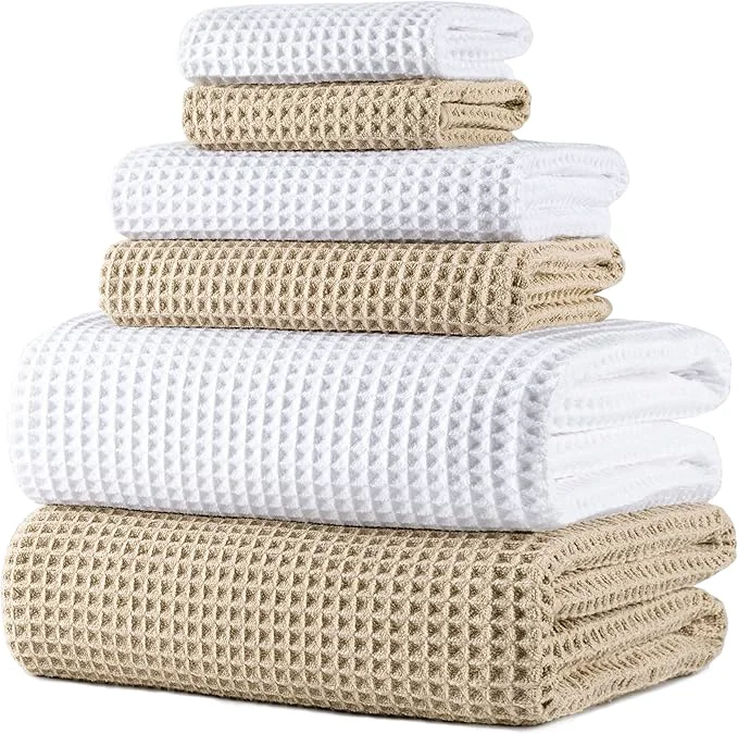 Traditional POLYTE 430 GSM Microfiber Quick Dry Lint Oversize Bath Towel Set 6 Piece World-Class