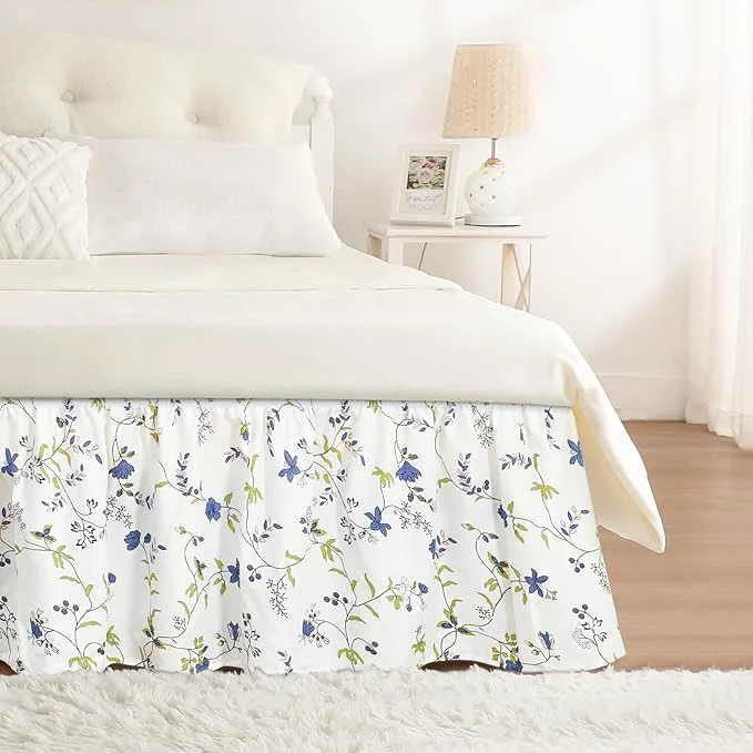 Functional RIMELA Sweet Blueberry Bed Skirt Queen Size 15 Inch Drop Elastic Bed Skirting for Bed Frame Bedding Dust Ruffle Easy to Install Lightweight Wrap Around Adjustable Bedskirt Bedroom Decor Expertly Made