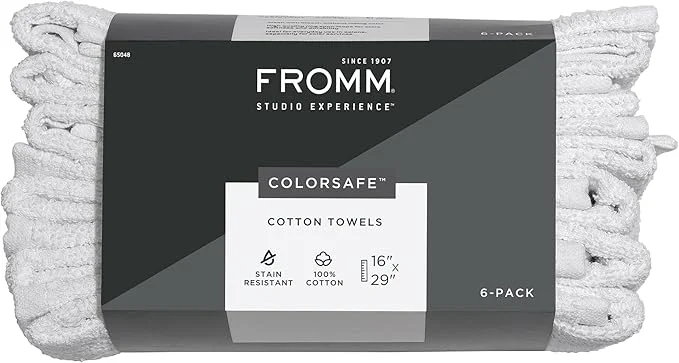 Clean Fromm ColorSafe Cotton Bleach Proof Salon Hair Towels Consistent