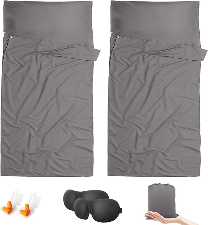 Powerful Sleeping Bag Liner Travel Sheet amp Adult Sleep Sack Camping Sheets Travel Sleep Sack for Backpacking Hotels amp Hostels -Lightweight Single amp Double Travel Sheet Camping Sheets Effective