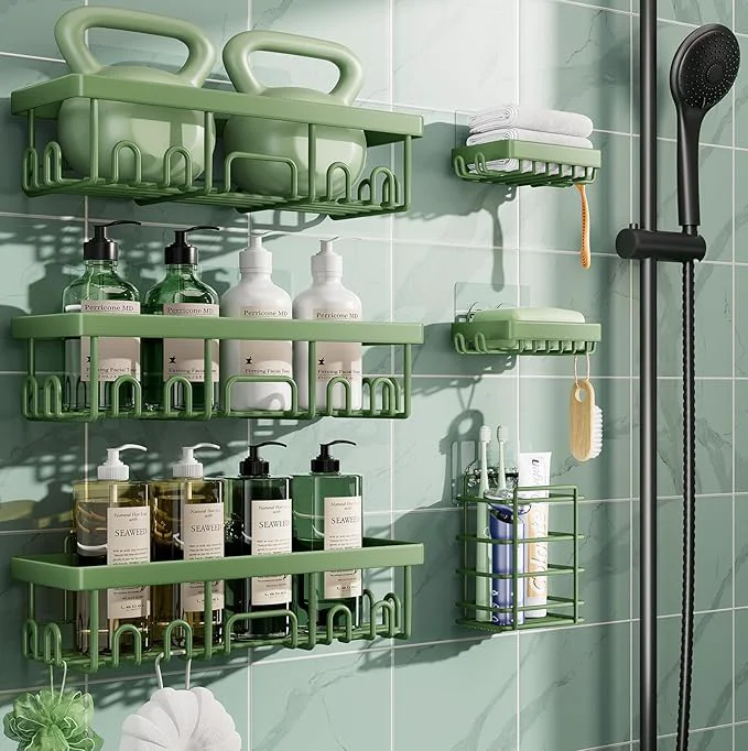 Fashionable Veken Rustproof Waterproof Shower Caddy 6-Pack No Drilling Adhesive Shelves Smart