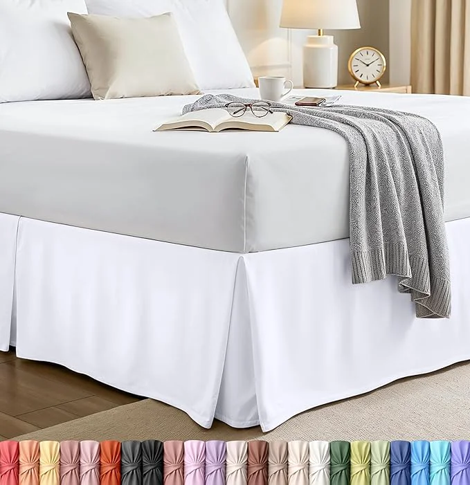 Fashionable Utopia Bedding Queen Bed Skirt - Soft Quadruple Pleated Ruffle - Easy Fit with 16 Inch Tailored Drop - Hotel Quality Shrinkage and Fade Resistant Queen Grey High-Grade