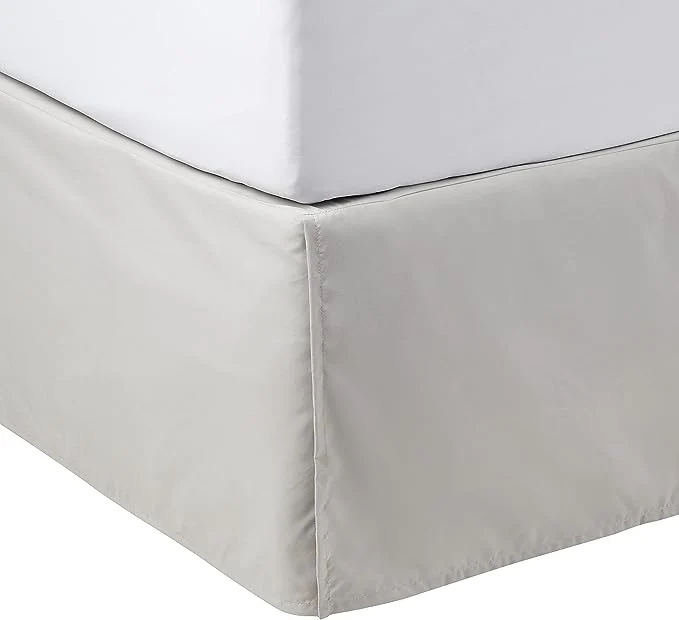 User-Friendly Amazon Basics Lightweight Pleated Bed Skirt Machine Washable Wrinkle and Fade Resistant Queen Light Grey 16-Inch Drop Organic