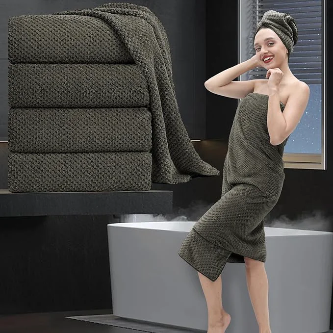 Superior Extra Large Bath Towel Set of 4 Oversized Bath Sheet Super Soft Highly Practical
