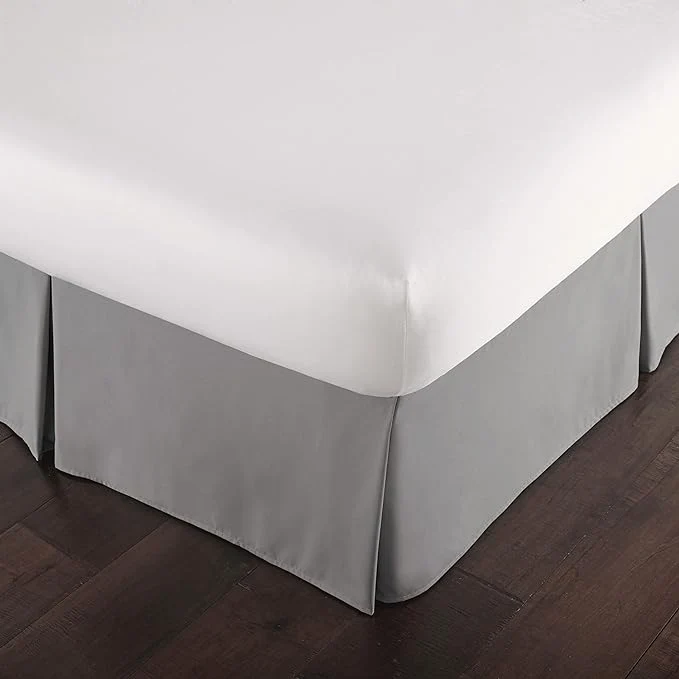 Solid Southshore Fine Living Inc. Full Bed Skirt - 14 Inch Drop Luxury Pleated Bedskirts Full Size Bedding Dust Ruffle Bed Skirting Steel Grey Authentic