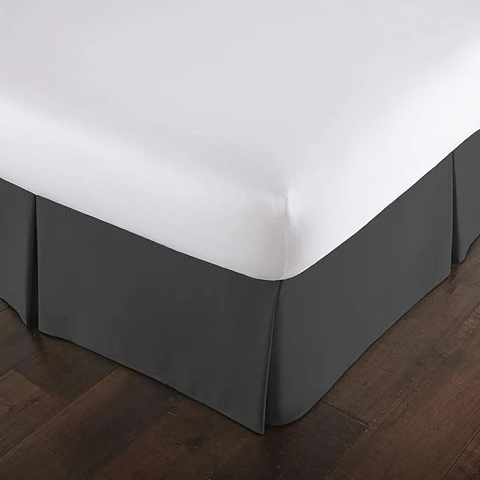 Certified Southshore Fine Living Inc. Hotel Quality California King Bed Skirt - 14 quot Drop Elegant Pleated Design Premium Dust Ruffle Cal King Bed Skirt Easy Care Luxury Bed Skirt Cal King Size Slate Verified