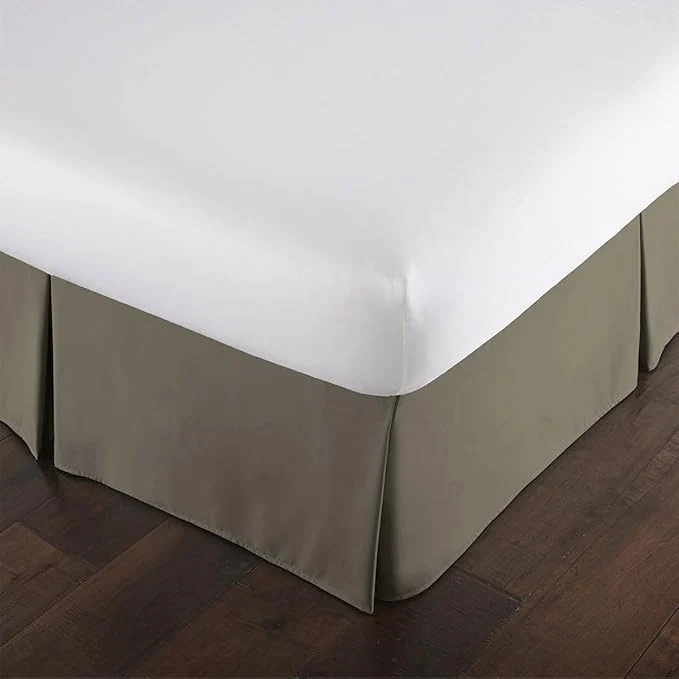 Reusable Southshore Fine Living Inc. Hotel Quality Queen Bed Skirt 14 Inch Drop - Pleated Dust Ruffle for Bed Skirting Queen Size - Pet Hair Resistant to Hide Box Springs and Under Storage - Dark Taupe Reliable