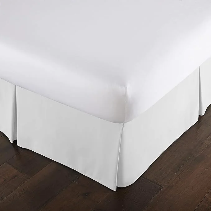 Efficient Southshore Fine Living Inc. Pleated King Bed Skirt 14 Inch Drop - Classic White Bed Skirt Dust Ruffle for King Size Bed - Fade Resistant for Everyday Use Durable Microfiber - Bright White Green