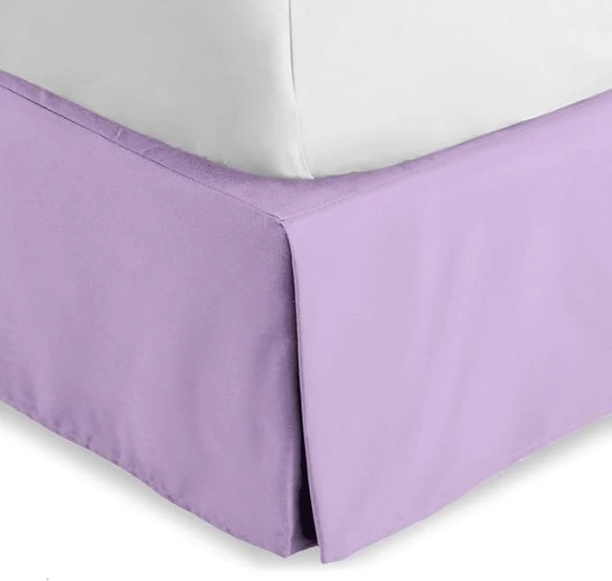 Detailed Bare Home Kids Twin Bed Skirt - 15-Inch Tailored Drop Easy Fit - Bed Skirt for Beds - Center amp Corner Pleats Twin Lavender Green
