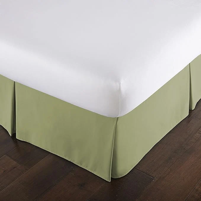 Reusable Southshore Fine Living Inc. California King Bed Skirt - 14 quot Drop Luxury Pleated Bed Skirts California King Size Bedding Dust Ruffle California King Size Bed Skirting Sage Green Premium
