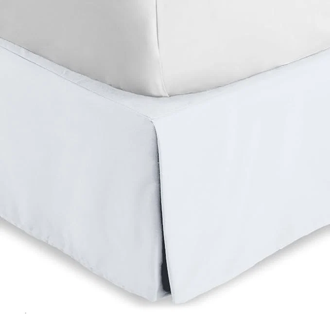 Elegant Bare Home Full XL Bed Skirt - 15-Inch Tailored Drop Easy Fit - Bed Skirt for Full Extra Long Beds - Center amp Corner Pleats Full XL White Professional