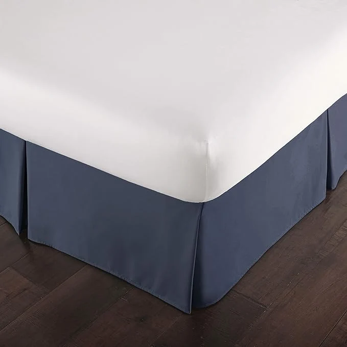 Outstanding Southshore Fine Living Inc. Pleated Cal King Bed Skirt 14 Inch Drop Blue Bed Skirt California King Size Wrinkle Resistant Microfiber Dust Ruffle Pet Hair Resistant Bedding Oeko-Tex Dark Blue Relaxed
