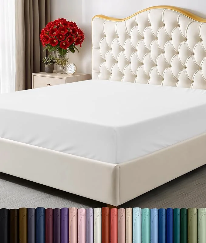 Expertly Made Utopia Bedding Cal King Fitted Sheet - Bottom Sheet - Deep Pocket - Soft Microfiber -Shrinkage and Fade Resistant-Easy Care -1 Fitted Sheet Only White Stylish