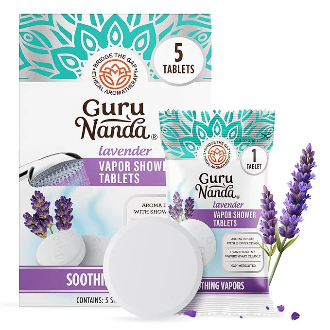Exceptional GuruNanda Lavender Vapor Shower Tablets Clean-Dissolving Aromatherapy Shower Fine Crafted