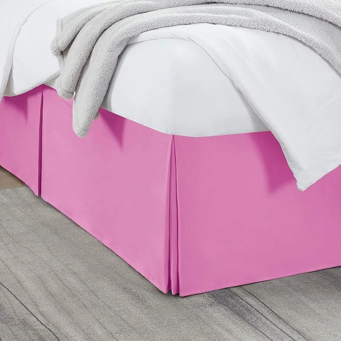 Carefully Designed Nestl Light Pink Twin XL Bed Skirt - Twin XL Size Bed Skirt 14 Inch Drop - Brushed Microfiber Bed Skirts - Hotel Quality Pleated Bed Skirt - Shrinkage amp Fade Resistant Exclusive