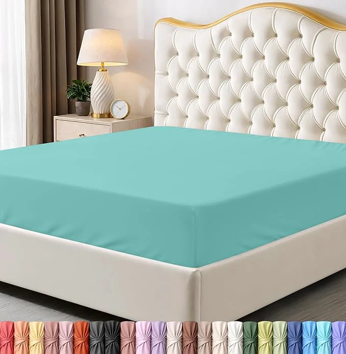 Contemporary Utopia Bedding King Fitted Sheet - Bottom Sheet - Deep Pocket - Soft Microfiber - Shrinkage and Fade Resistant - Easy Care -1 Fitted Sheet Only Spa Blue Lightweight