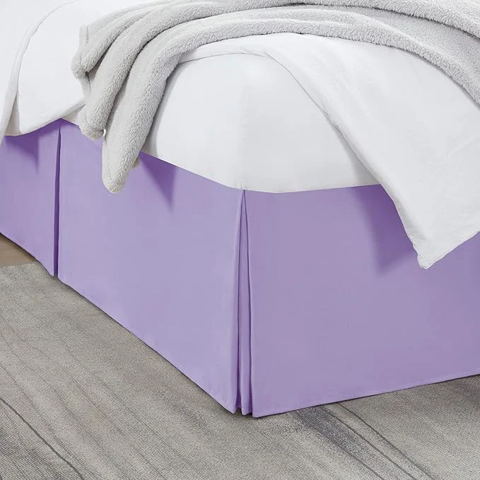 High-Quality Nestl Lavender Bed Skirt Cal King Size - Cal King Bed Skirt 14 Inch Drop - Brushed Microfiber Bed Skirts - Hotel Quality Pleated Bed Skirt - Shrinkage amp Fade Resistant Superior