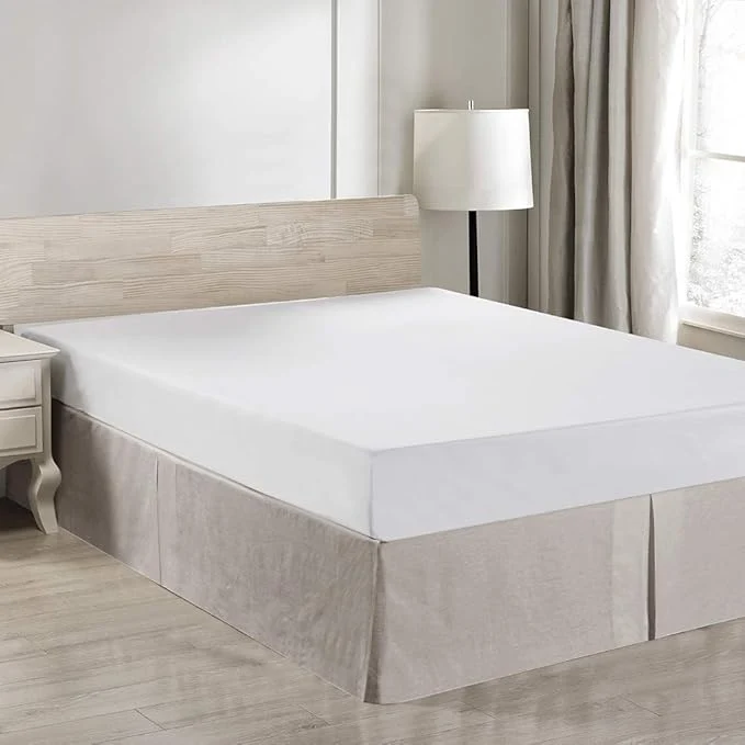 Specialty Simple amp Opulence Belgian Linen Bed Skirt with Classic 14 inch Tailored Drop Dust Ruffle Easy Fit Breathable Premium Natural Flax- Basic Linen Twin Smart