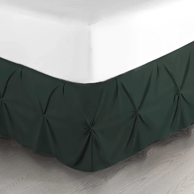 Nestl Forest Green Bed Skirt Twin Size Pinch Pleat Twin Bed Skirt 14 quot Inch Drop Twin Bedskirt Hotel Quality Forest Green Bed Skirts Microfiber Bedskirt for Twin Bed Forest Green Twin Bed Skirt Powerful