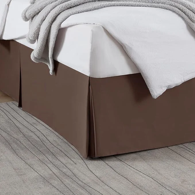 Secure Nestl Dark Brown Twin XL Bed Skirt - Twin XL Size Bed Skirt 14 Inch Drop - Brushed Microfiber Bed Skirts - Hotel Quality Pleated Bed Skirt - Shrinkage amp Fade Resistant Unique
