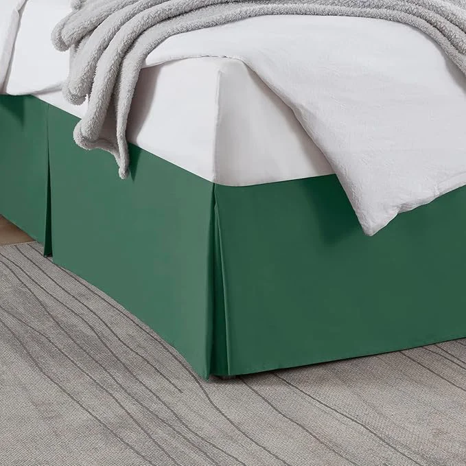 Superior Nestl Hunter Green Twin Bed Skirt - Twin Size Bed Skirt 14 Inch Drop - Brushed Microfiber Bed Skirts - Hotel Quality Pleated Bed Skirt - Shrinkage amp Fade Resistant Powerful