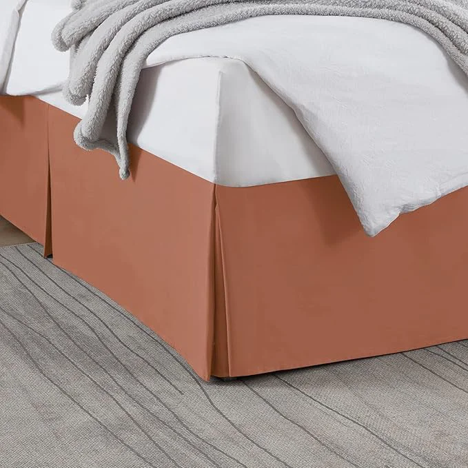 Consistent Nestl Rust Full Bed Skirt - Full Size Bed Skirt 14 Inch Drop - Brushed Microfiber Bed Skirts - Hotel Quality Pleated Bed Skirt - Shrinkage amp Fade Resistant Exclusive