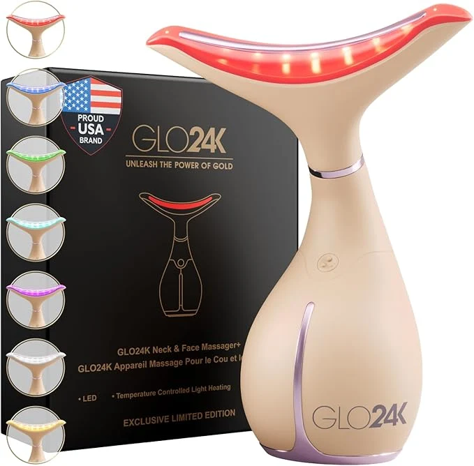 First-Class GLO24K 7 Color Beauty Device – Triple LED Action Vibration Technology Facial High-Quality