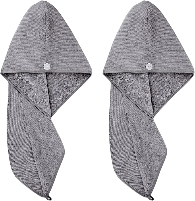 Advanced POLYTE Microfiber Hair Turban Wrap Drying Towel Secure
