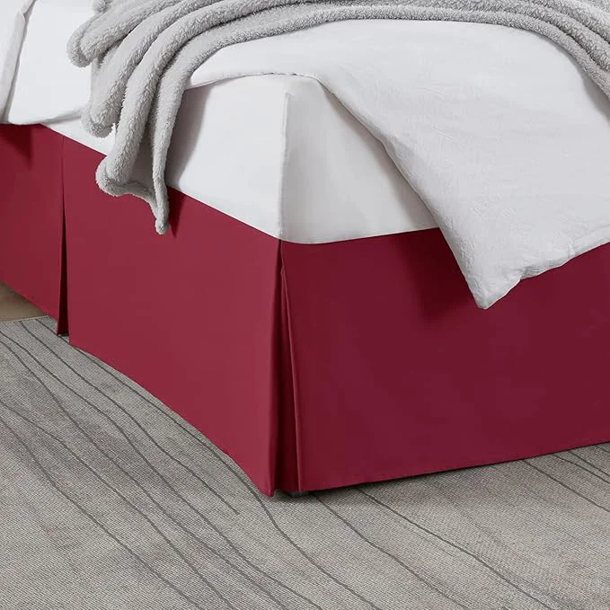 Prestigious Nestl Red Heaven Bed Skirt Cal King Size - Cal King Bed Skirt 14 Inch Drop - Brushed Microfiber Bed Skirts - Hotel Quality Pleated Bed Skirt - Shrinkage amp Fade Resistant Flexible