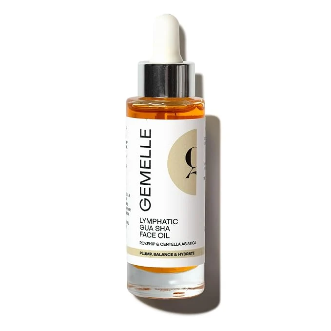 Effective GEMELLE Lymphatic Gua Sha Face Oil 10x Award Winner Detox Hydrate Crafted