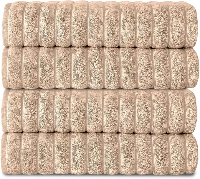 Next-Generation Classic Turkish Towels CTT Premium 4 Pack Bath Towels Set Made High-End