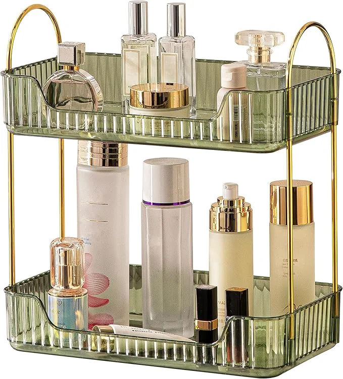 High-End Akinbas 2 Tier Bathroom Organizer Countertop Makeup Perfume Tray Skincare Verified