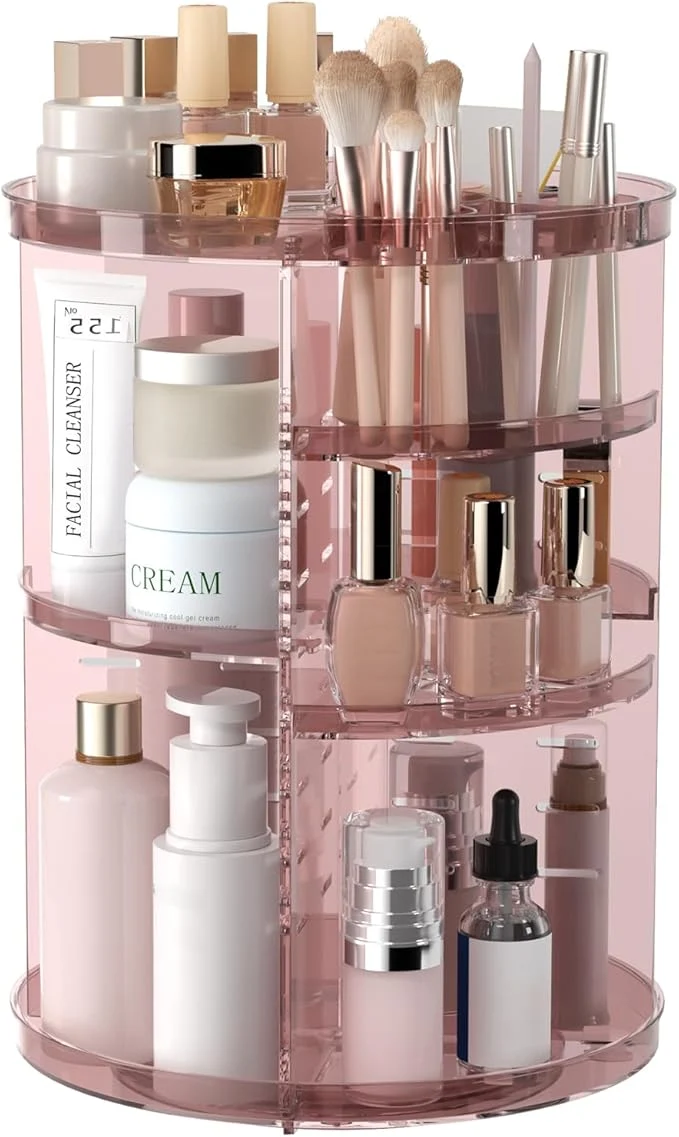 Elite Rotating Makeup Organizer DIY 8 Adjustable Layers 360 Spinning Skincare Artisan