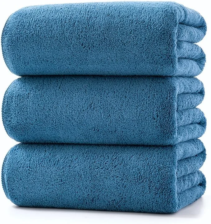 Clean Lumimi Towels 3 Piece Very Soft Microfiber Bath Sheet Towel Set Super Absorbent Relaxed