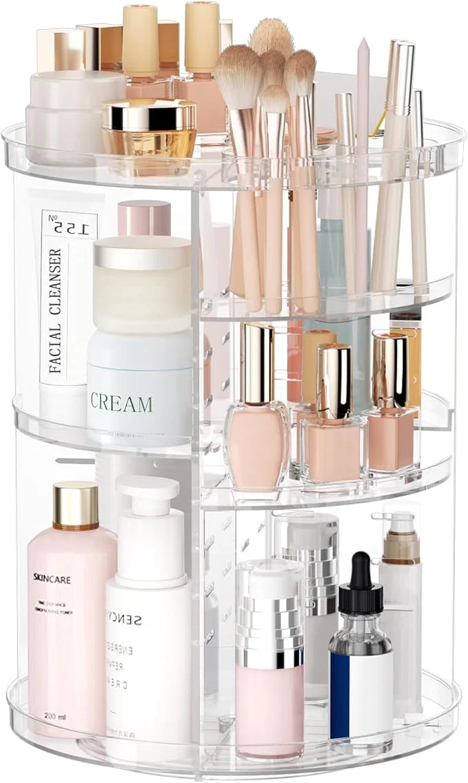 Outstanding Rotating Makeup Organizer DIY 8 Adjustable Layers Spinning Skincare Organizer Modern