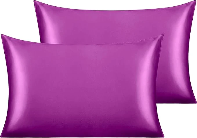 Contemporary NTBAY 2 Pack Satin Queen Pillowcases for Hair and Skin Luxurious and Silky Pillow Cases with Envelope Closure 20x30 Inches Purple Certified
