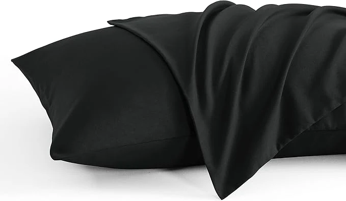 Consistent NTBAY King Pillow Cases Set of 2 2 Pack Brushed Microfiber 20x36 Pillow Cases Soft Wrinkle Fade Stain Resistant Black Pillow Cases with Envelope Closure 20x36 Inches Black Trendy