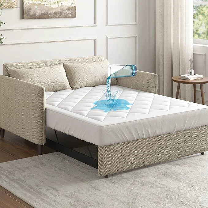 Next-Generation Sleep Philosophy Waterproof Sofa Bed Mattress Protector Holden Sofa Bed Full Mattress Pad 3M Scotchgard Microfiber Mattress Topper Fitted Elastic Pocket Fits Up to 8 Inch Full 54x72 White Specialty