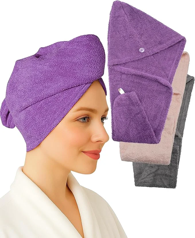 Natural Textila Cotton Hair Wrap Towels Sophisticated