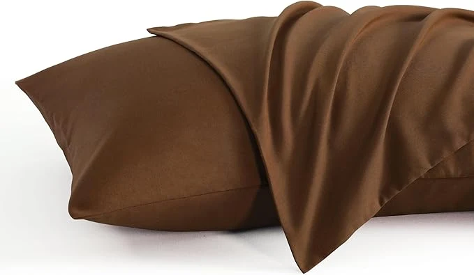 Organic NTBAY Standard Pillow Cases Set of 2 2 Pack Brushed Microfiber 20x26 Pillow Cases Soft Wrinkle Fade Stain Resistant Brown Pillow Cases with Envelope Closure 20x26 Inches Brown Genuine